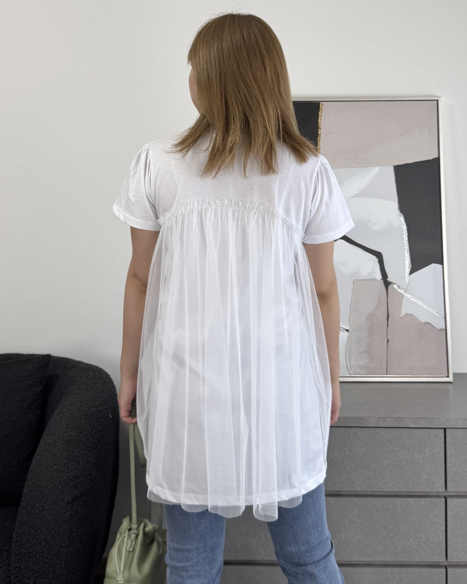 チュール付きTシャツ