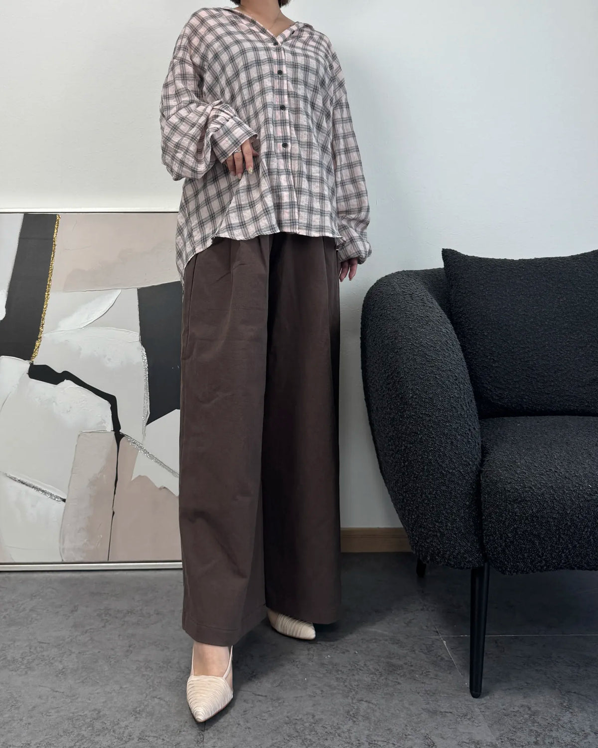 リラックスコットンワイドパンツ