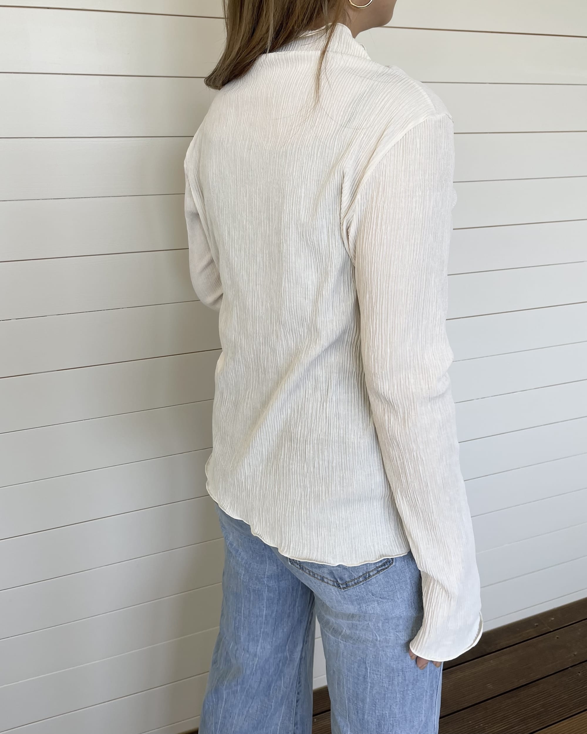 シフォンシアーフリルトップス