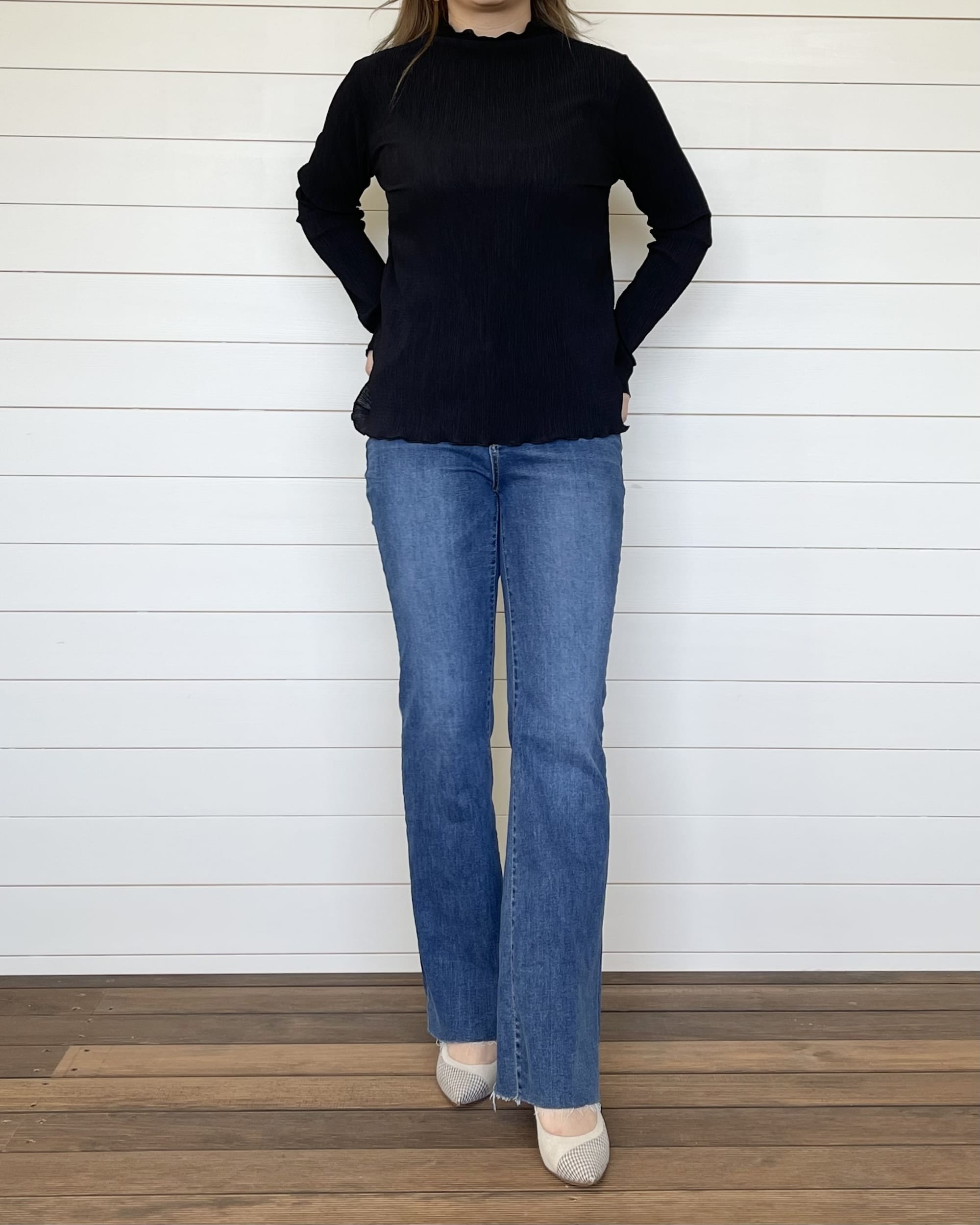 シフォンシアーフリルトップス