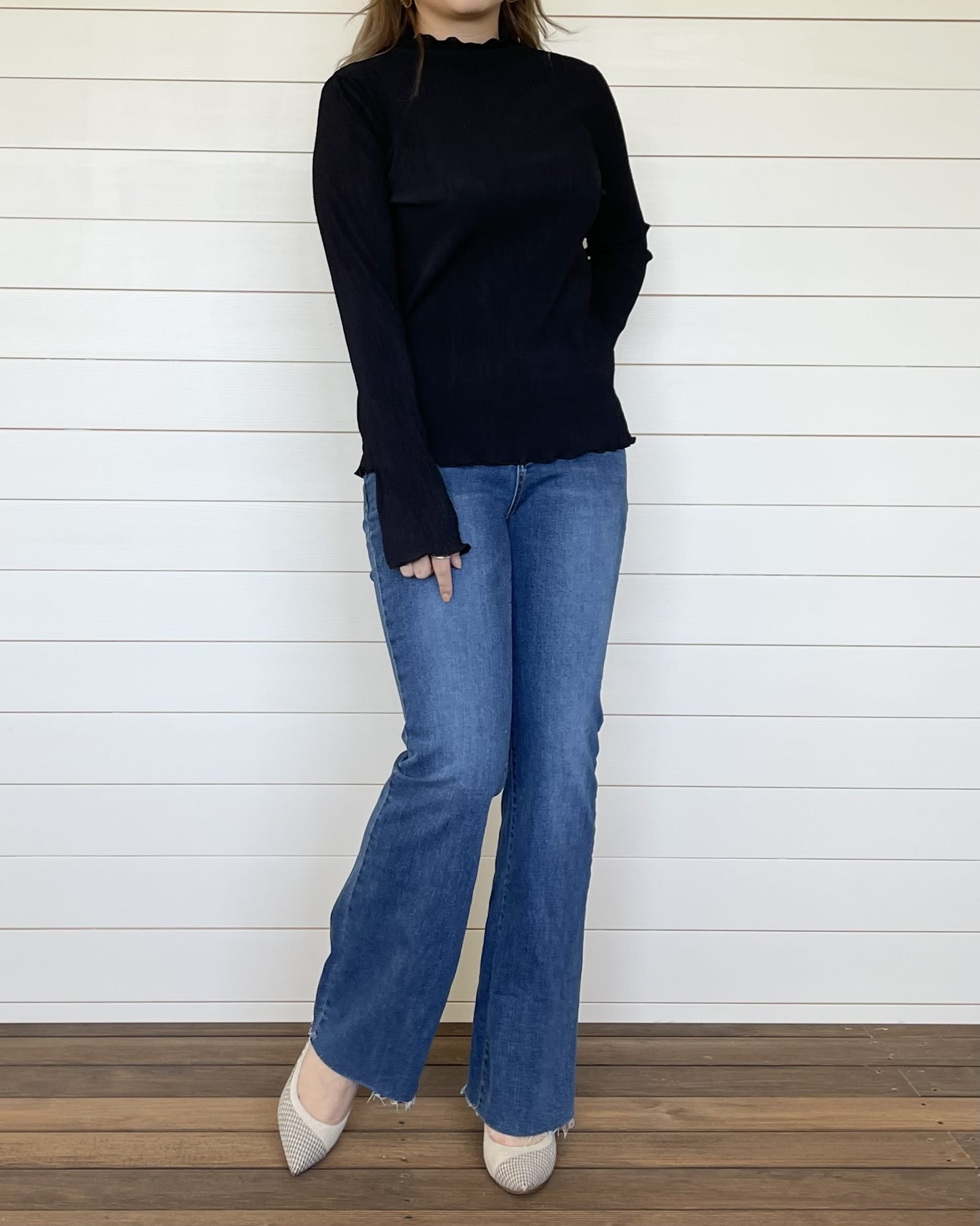 シフォンシアーフリルトップス