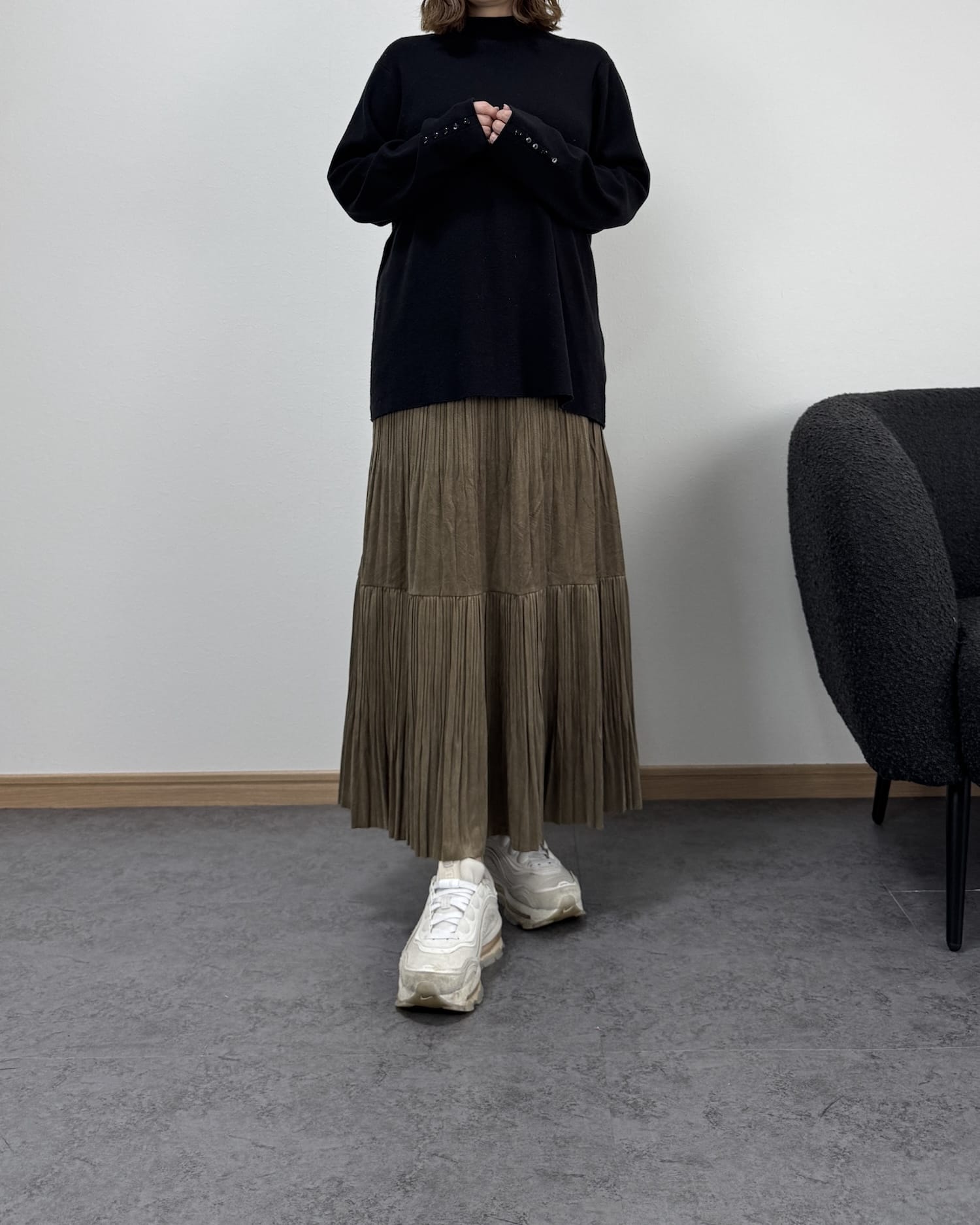 ベロア風ロングスカート