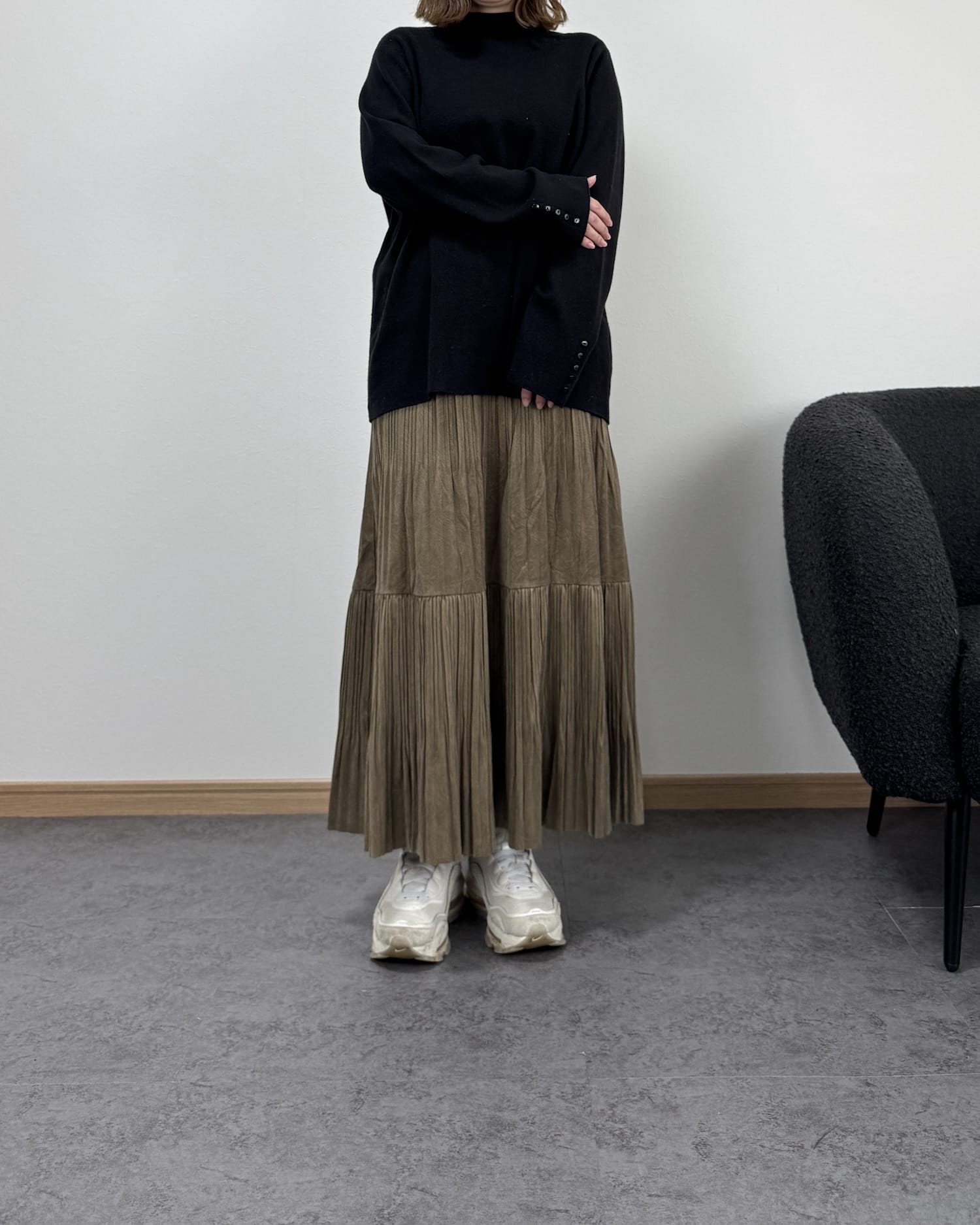 ベロア風ロングスカート