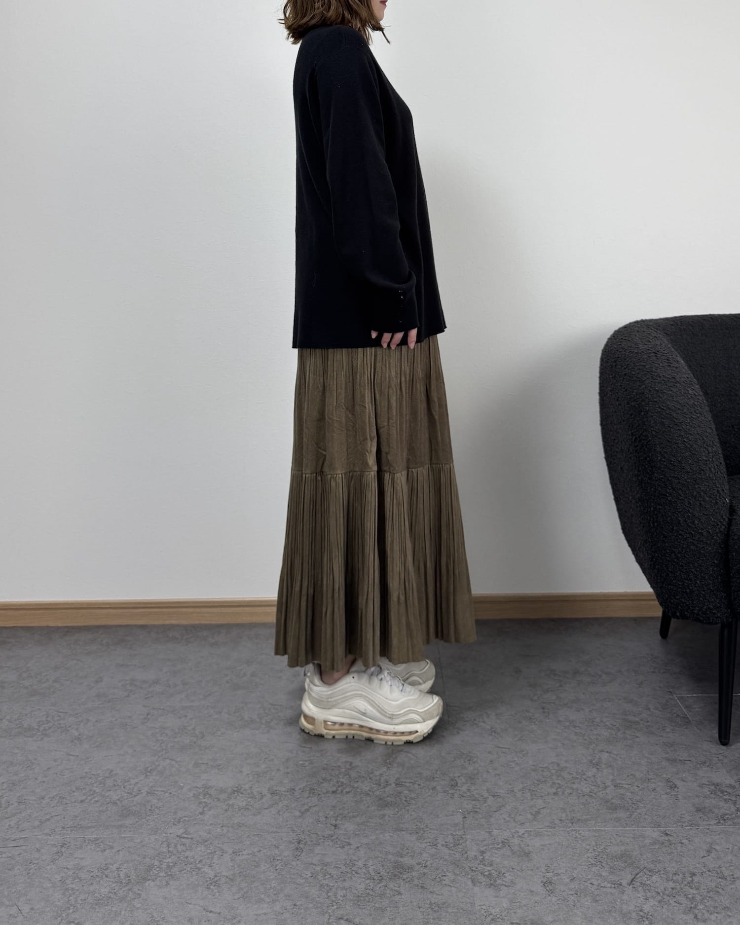 ベロア風ロングスカート