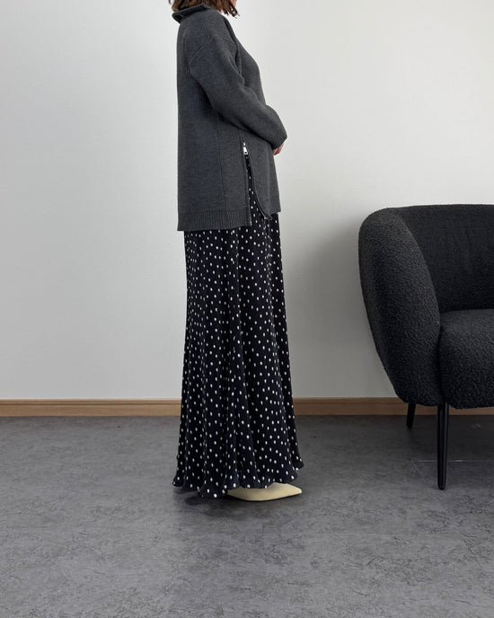 タートルジップリブニット