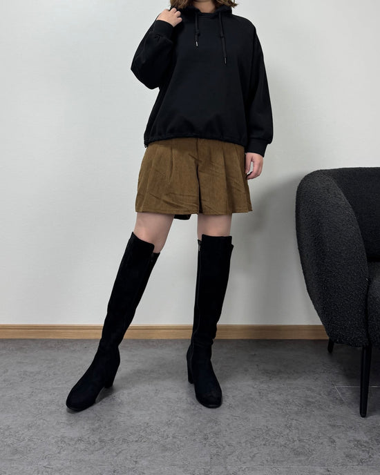 異素材コンビ裏起毛パーカー