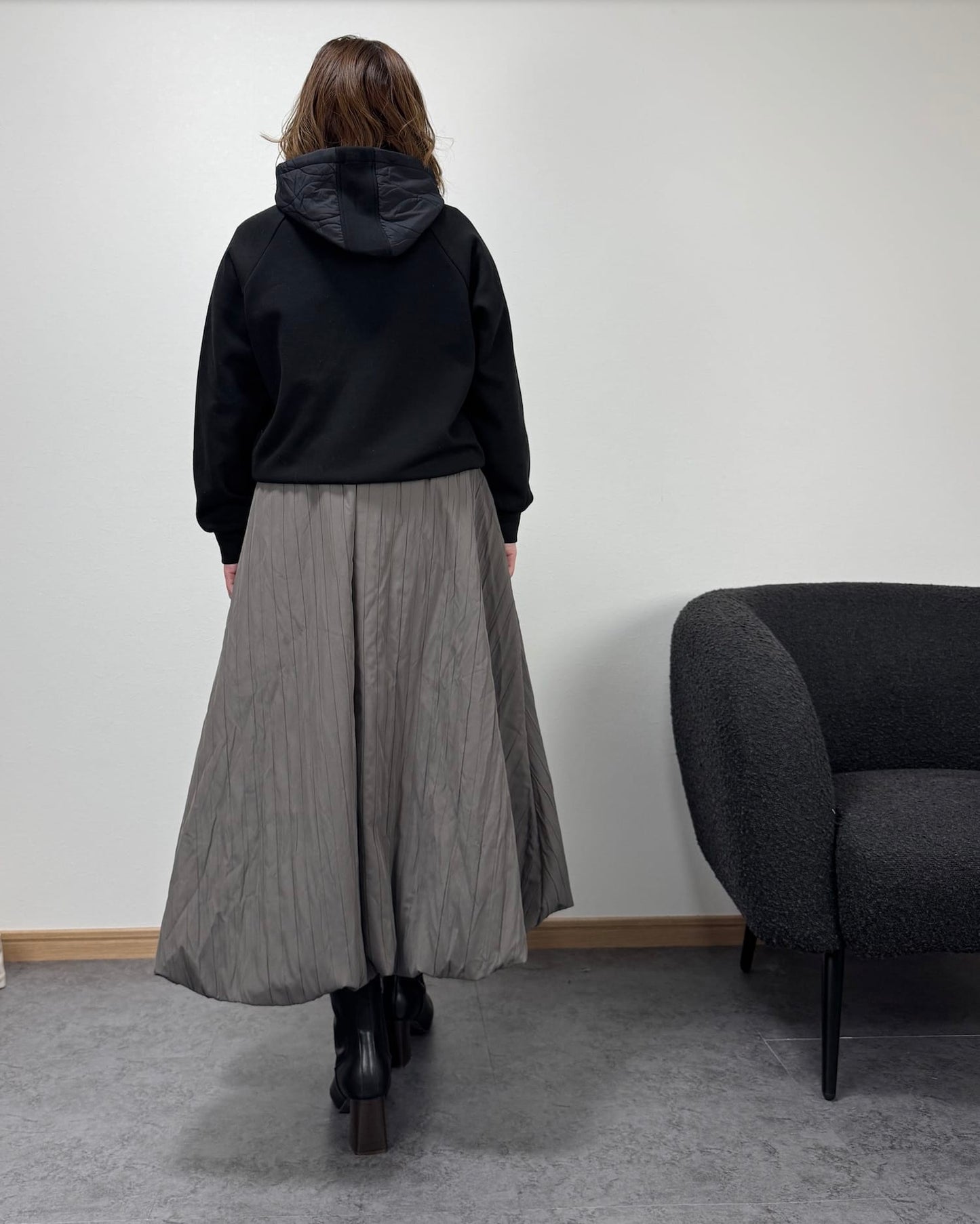 ダウン風バルーンナイロンスカート