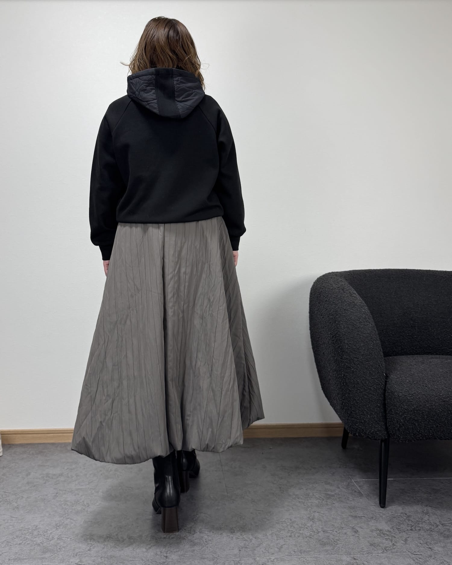 ダウン風バルーンナイロンスカート