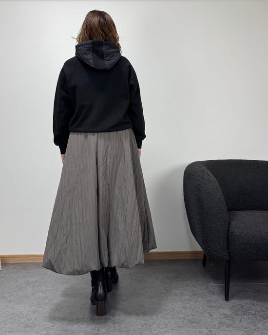 異素材コンビ裏起毛パーカー