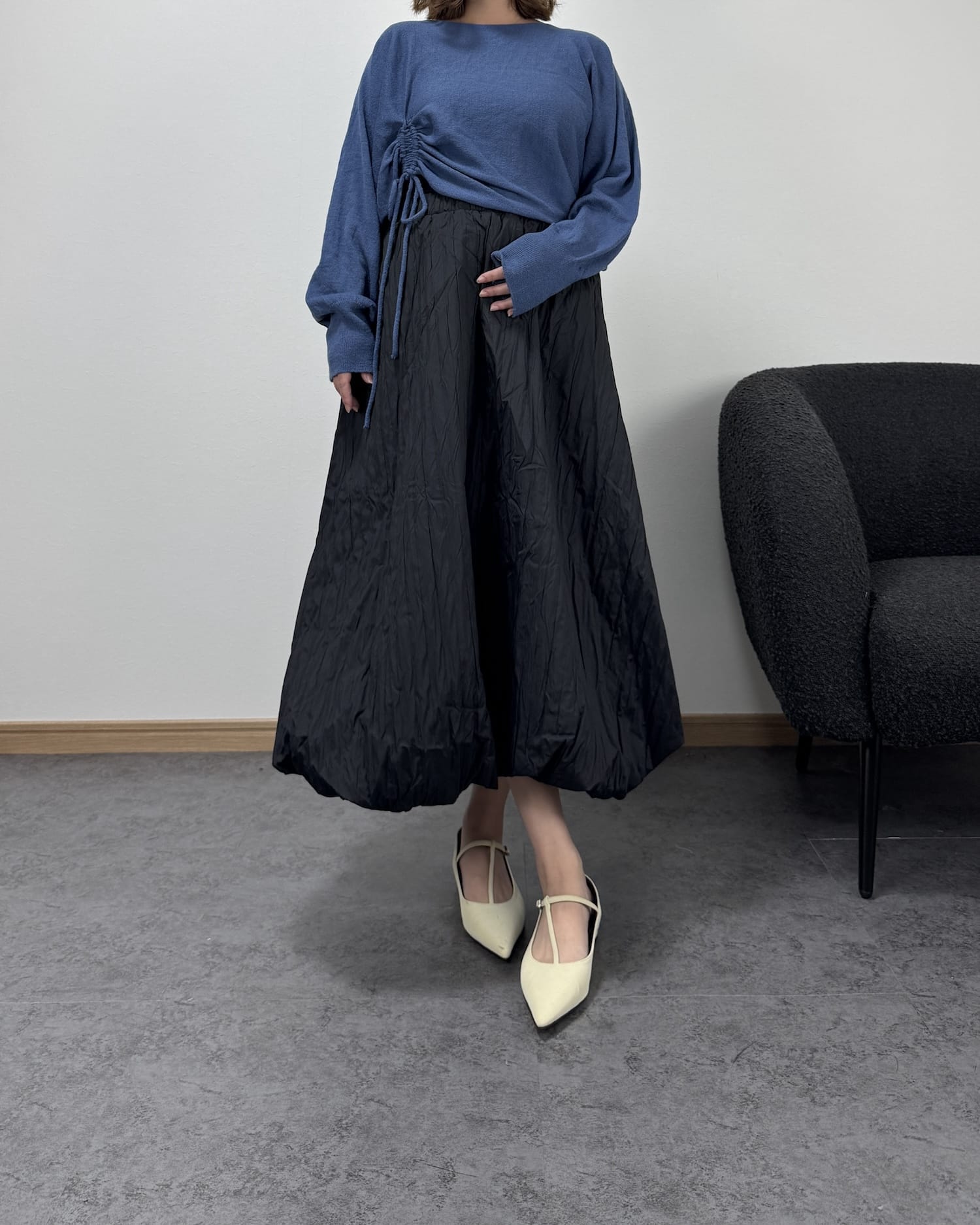 ダウン風バルーンナイロンスカート