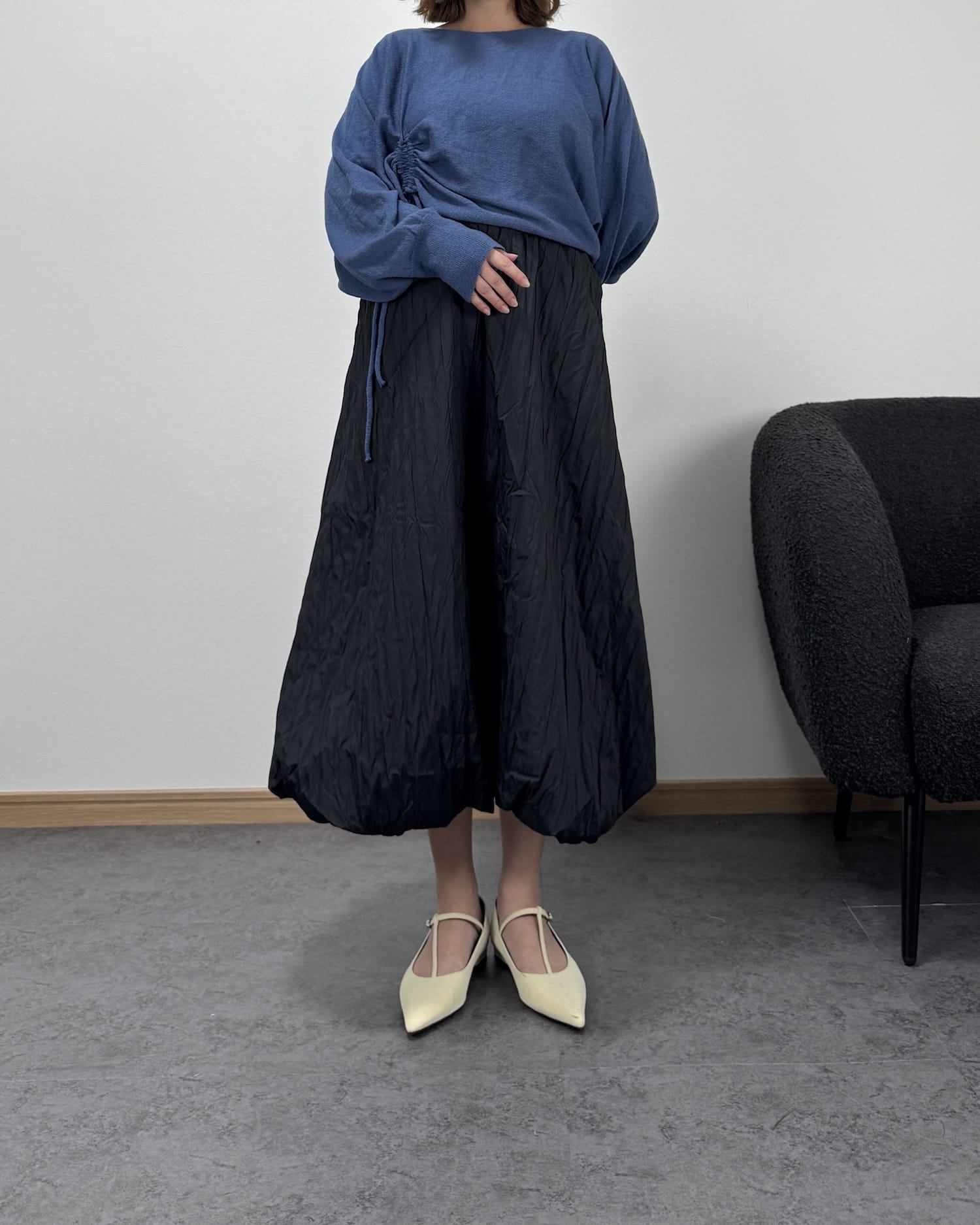 ダウン風バルーンナイロンスカート