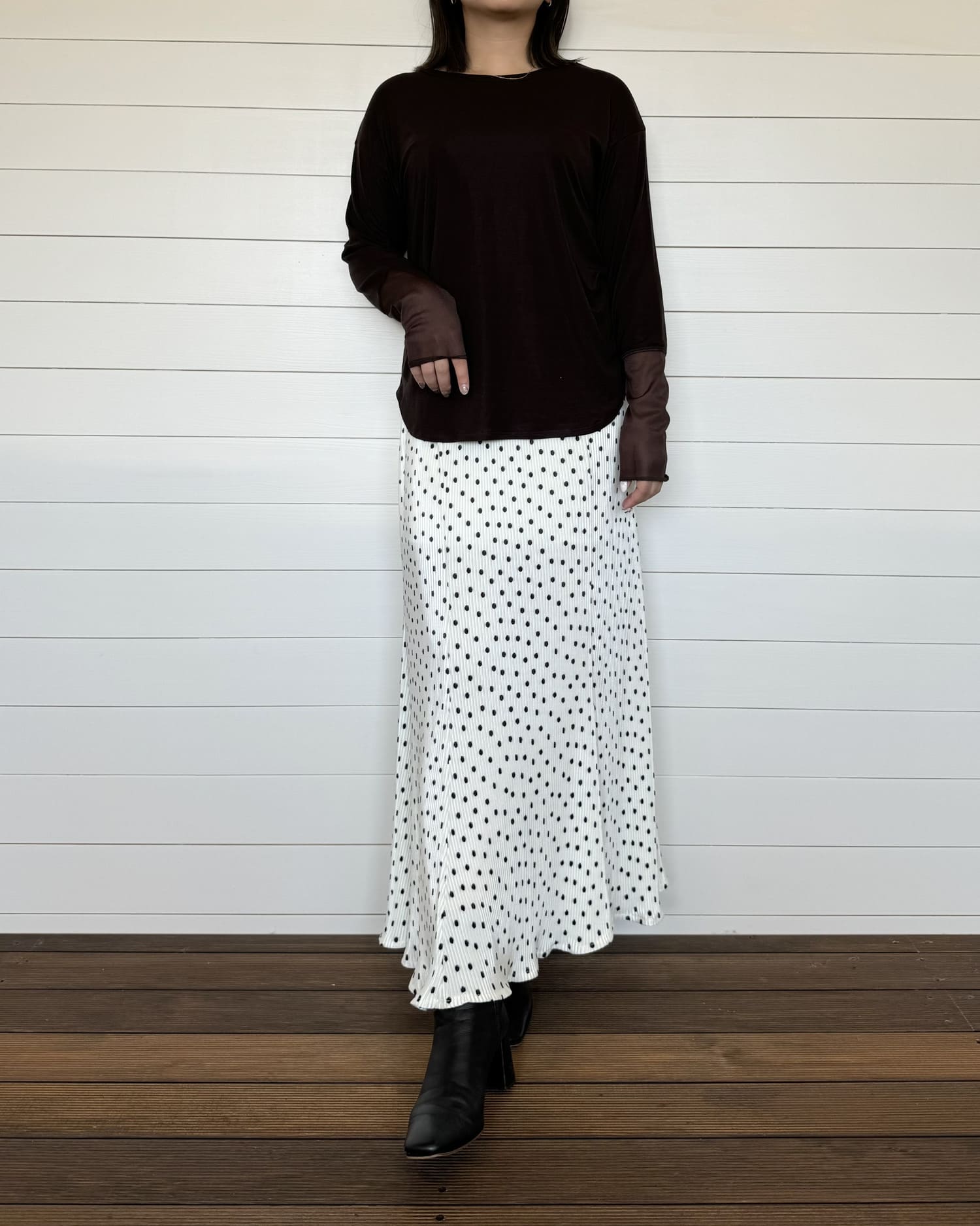 袖シアーカットソー