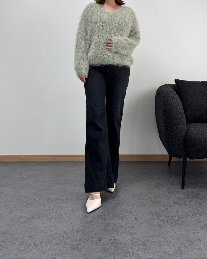 裾切り替えデニム