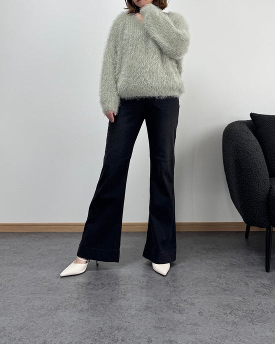 裾切り替えデニム