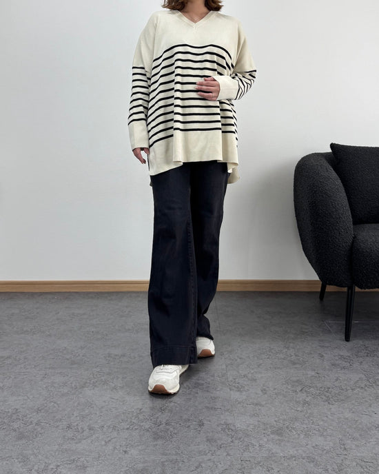 裾切り替えデニム