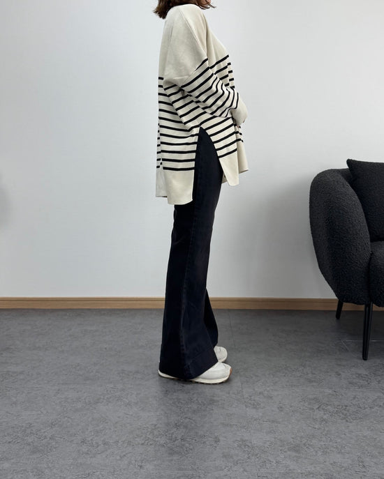 裾切り替えデニム