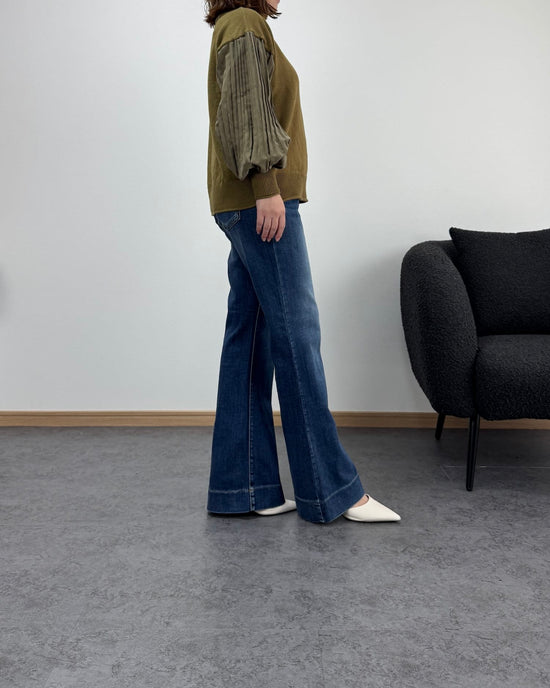 裾切り替えデニム