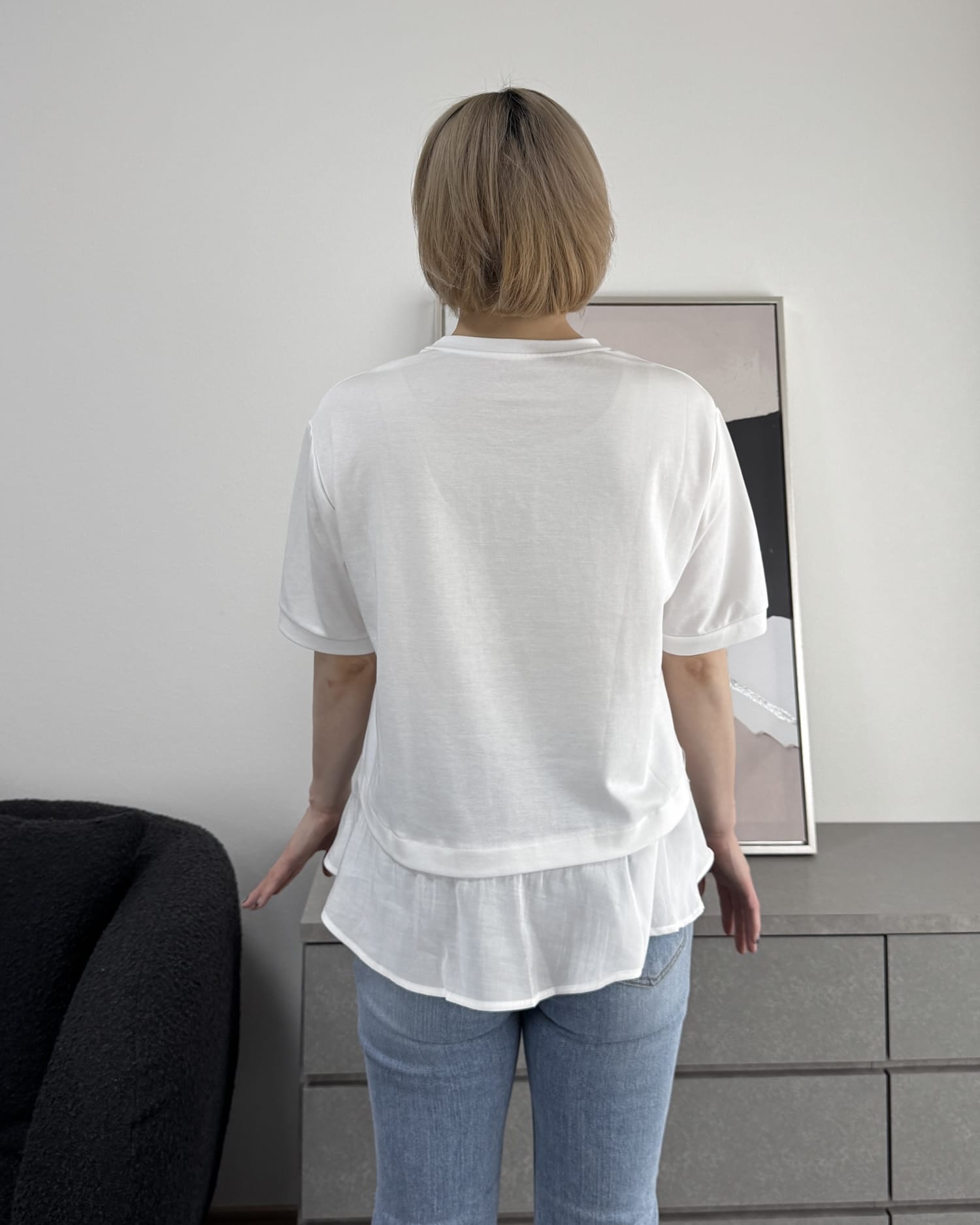 フリル切り替えデザインTシャツ