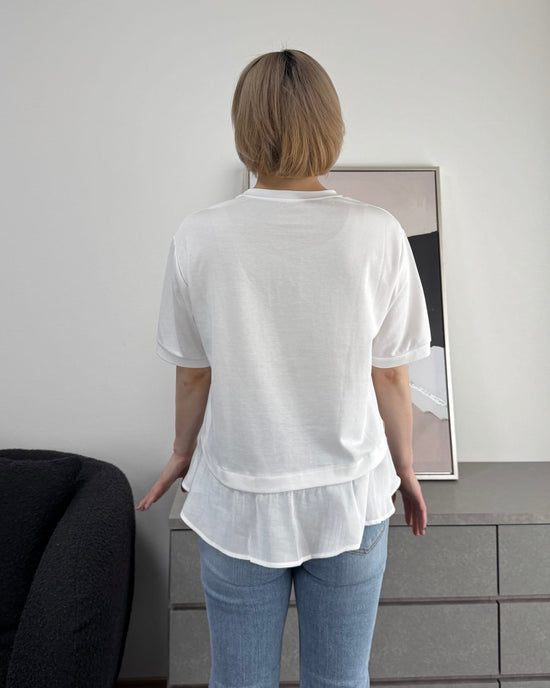 フリル切り替えデザインTシャツ