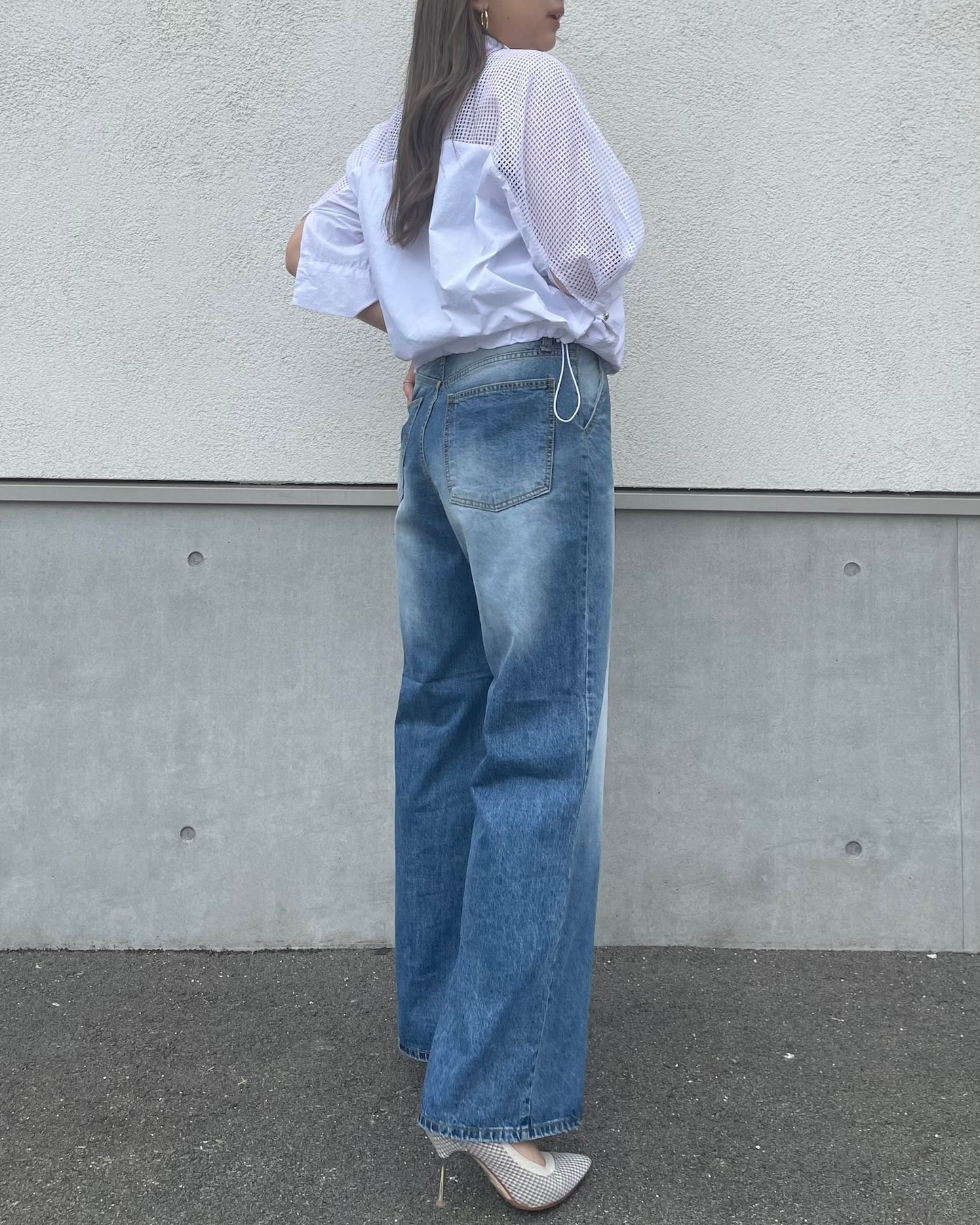 【予約販売】ウォッシュドワイドデニム