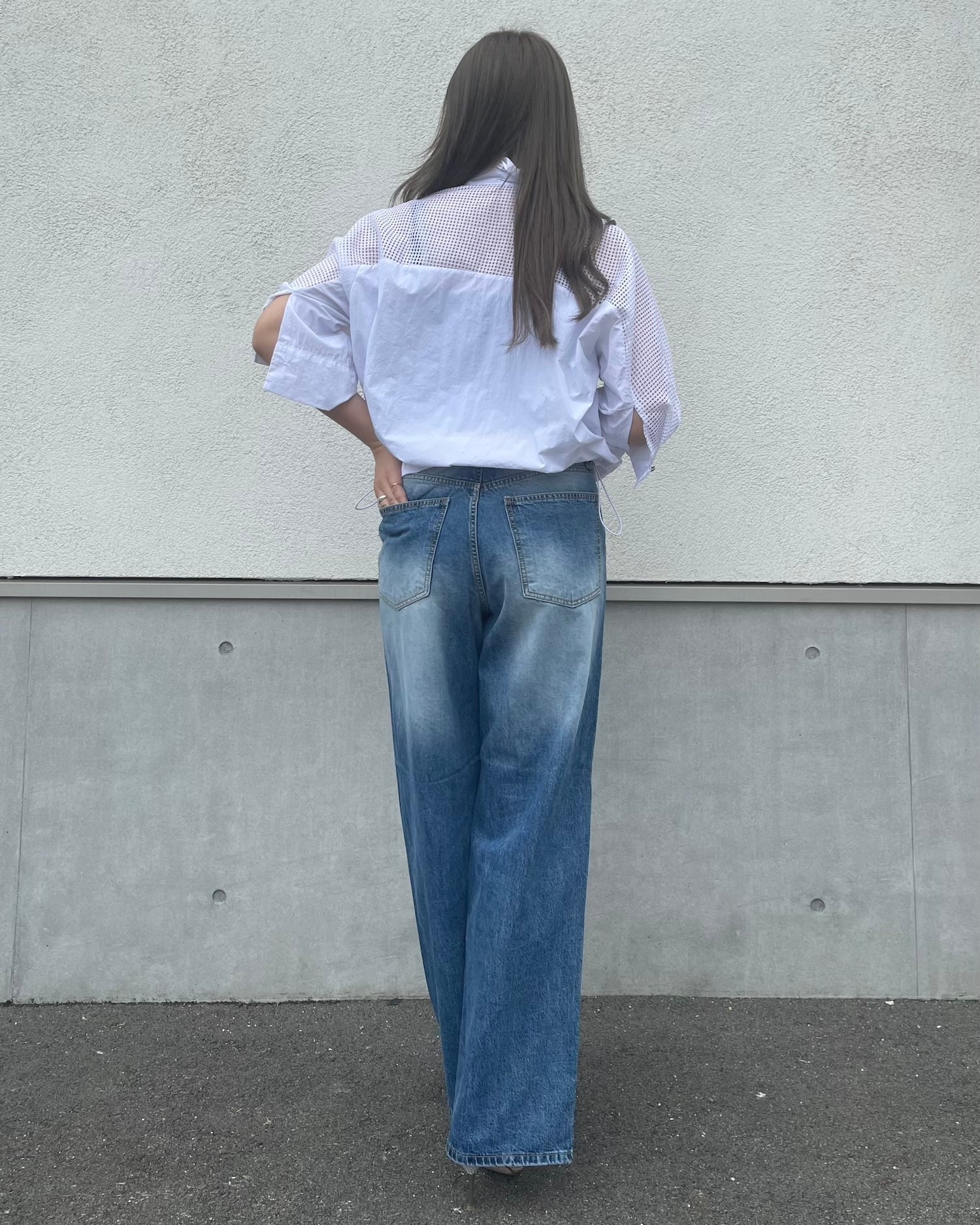 【予約販売】ウォッシュドワイドデニム