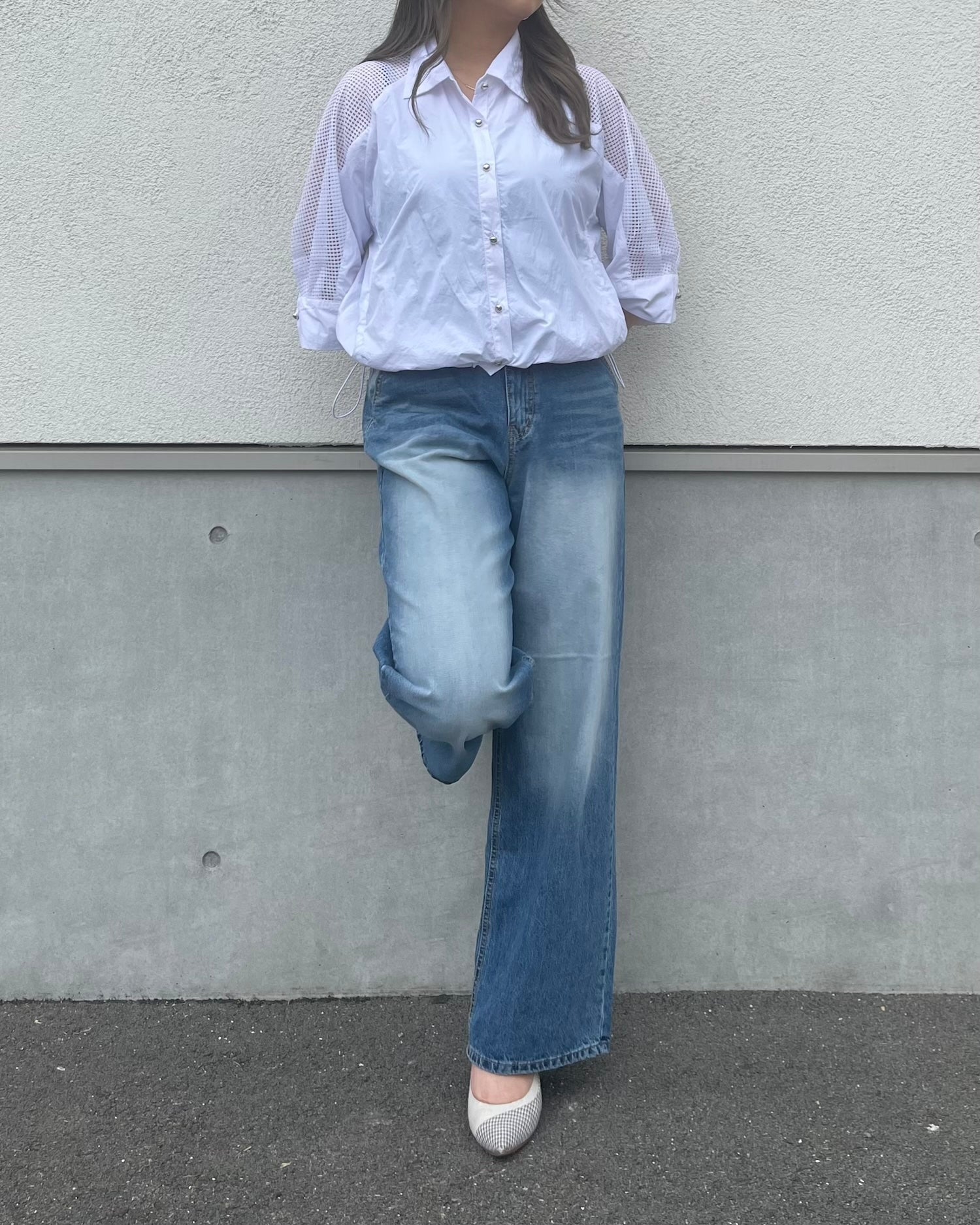 【予約販売】ウォッシュドワイドデニム