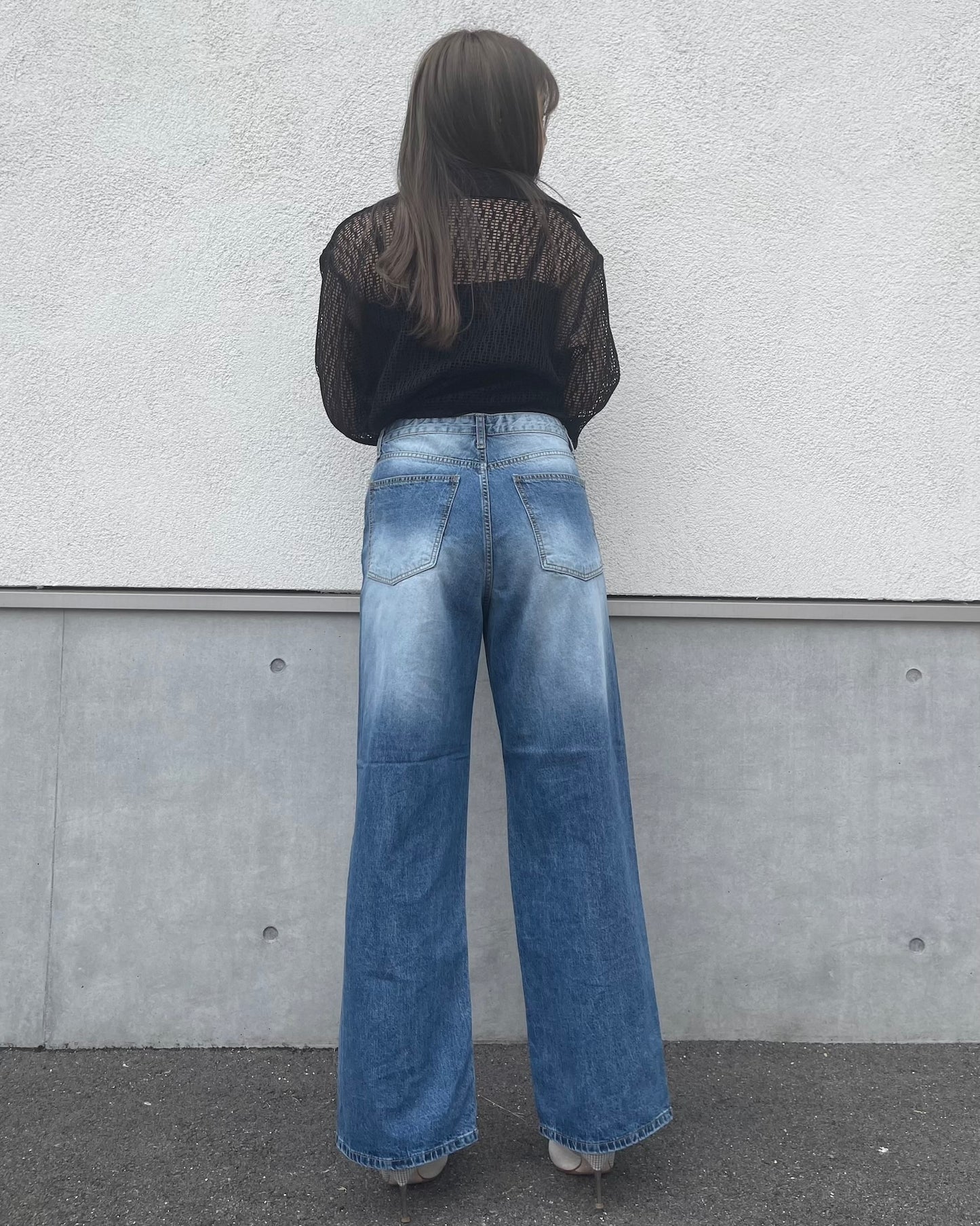 【予約販売】ウォッシュドワイドデニム