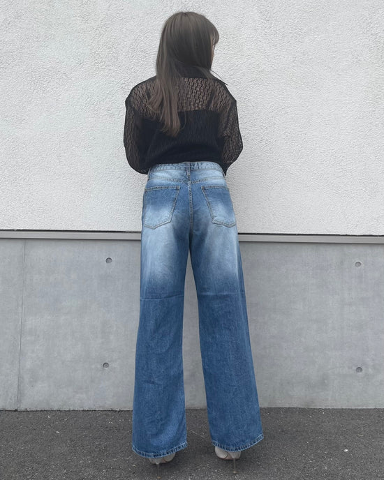 【予約販売】ウォッシュドワイドデニム