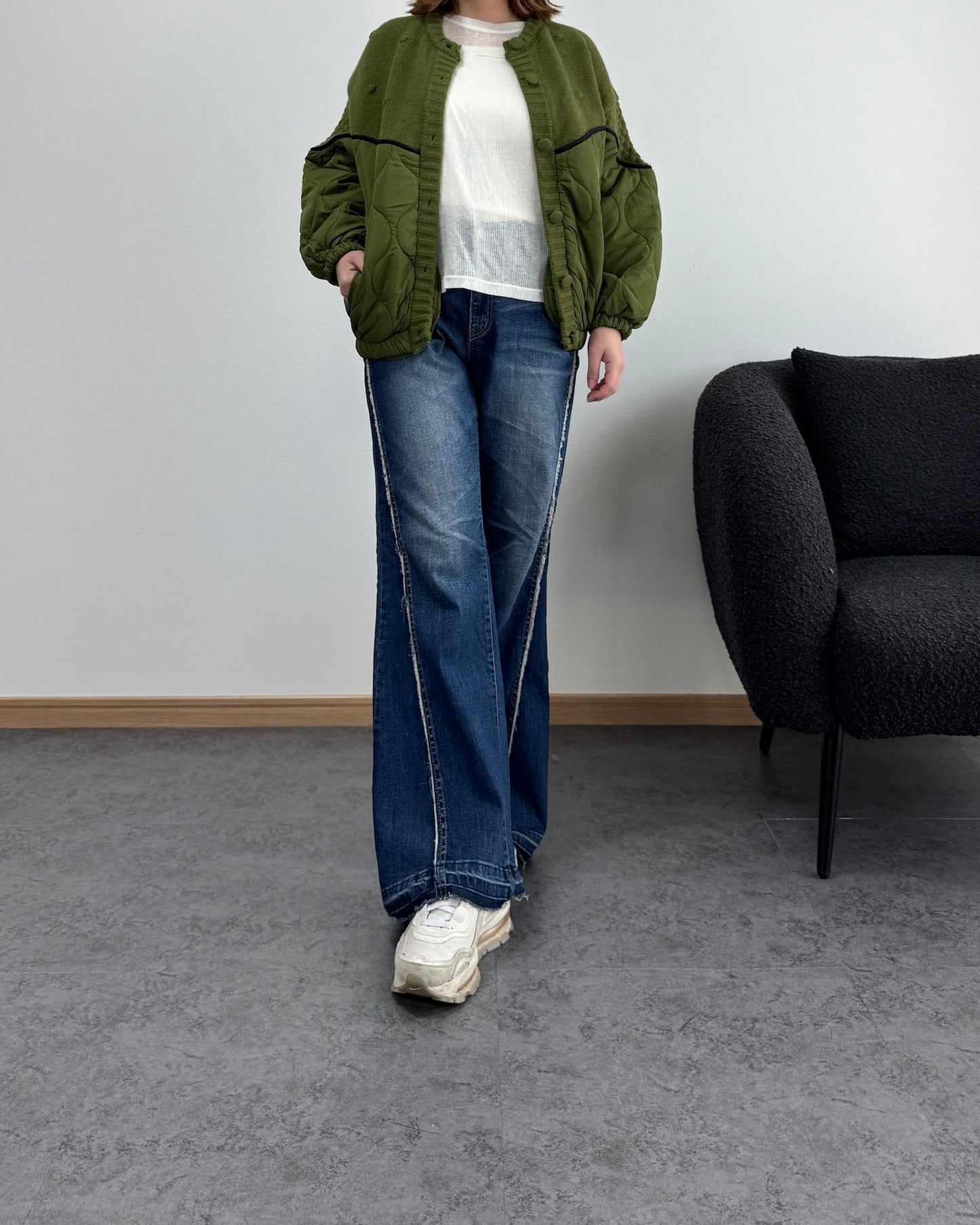 ニットコンビナイロンカーディガン