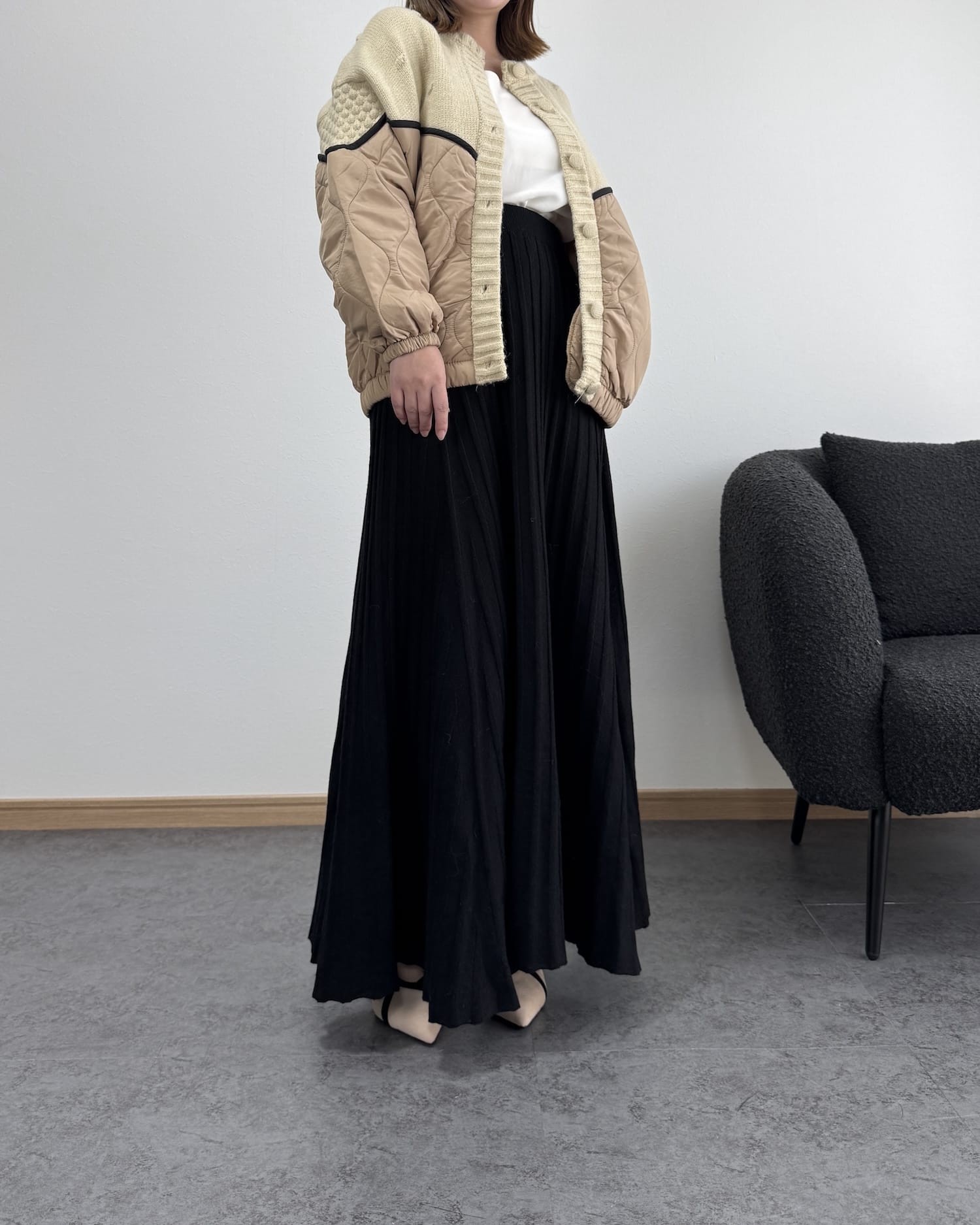 ニットコンビナイロンカーディガン