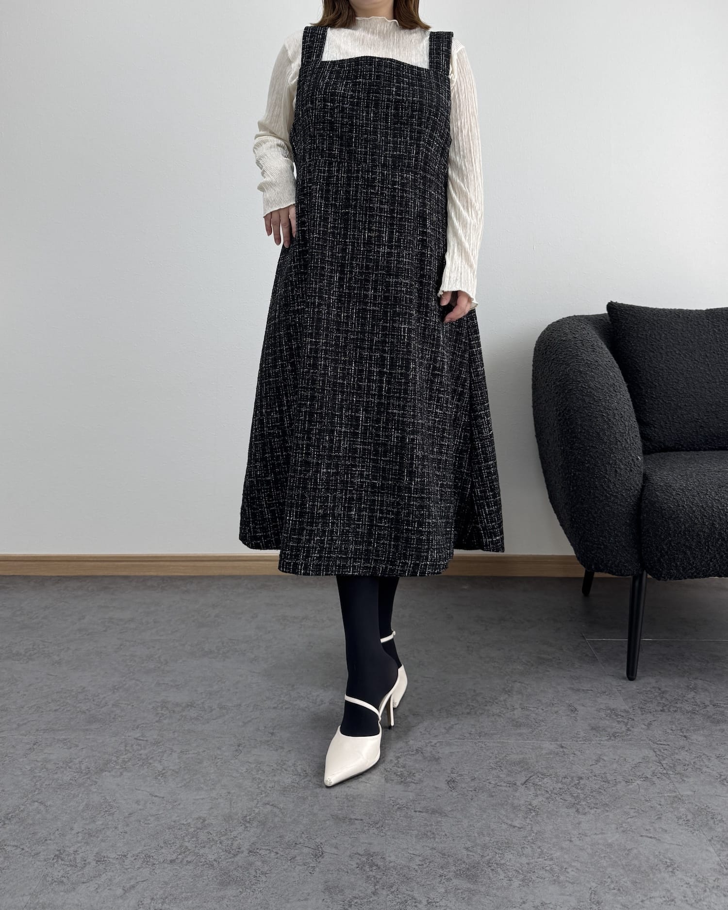 ラメツイードワンピース