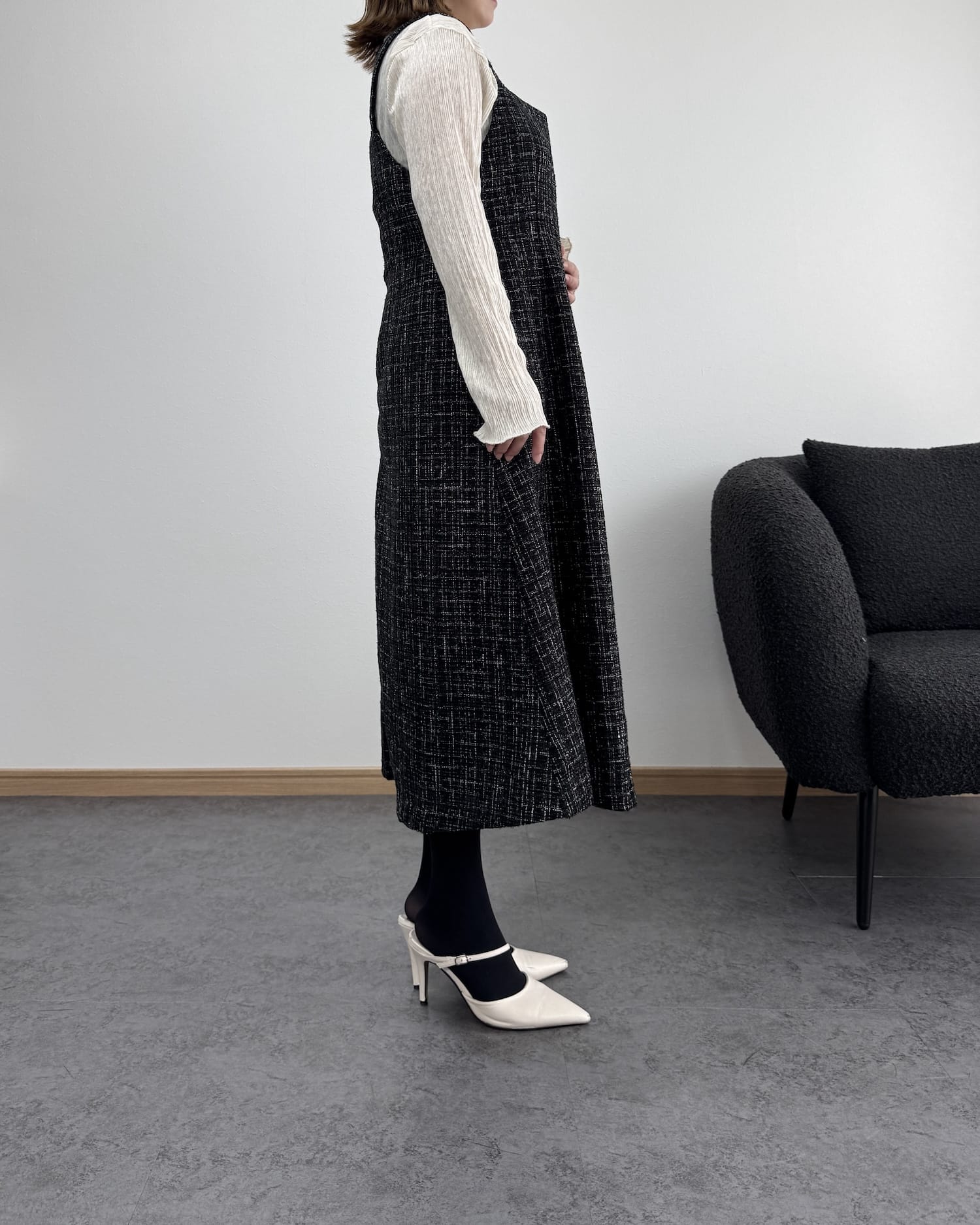 ラメツイードワンピース