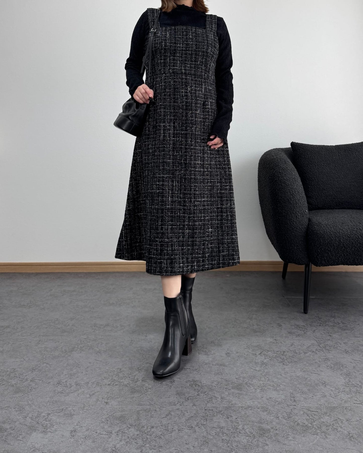 ラメツイードワンピース