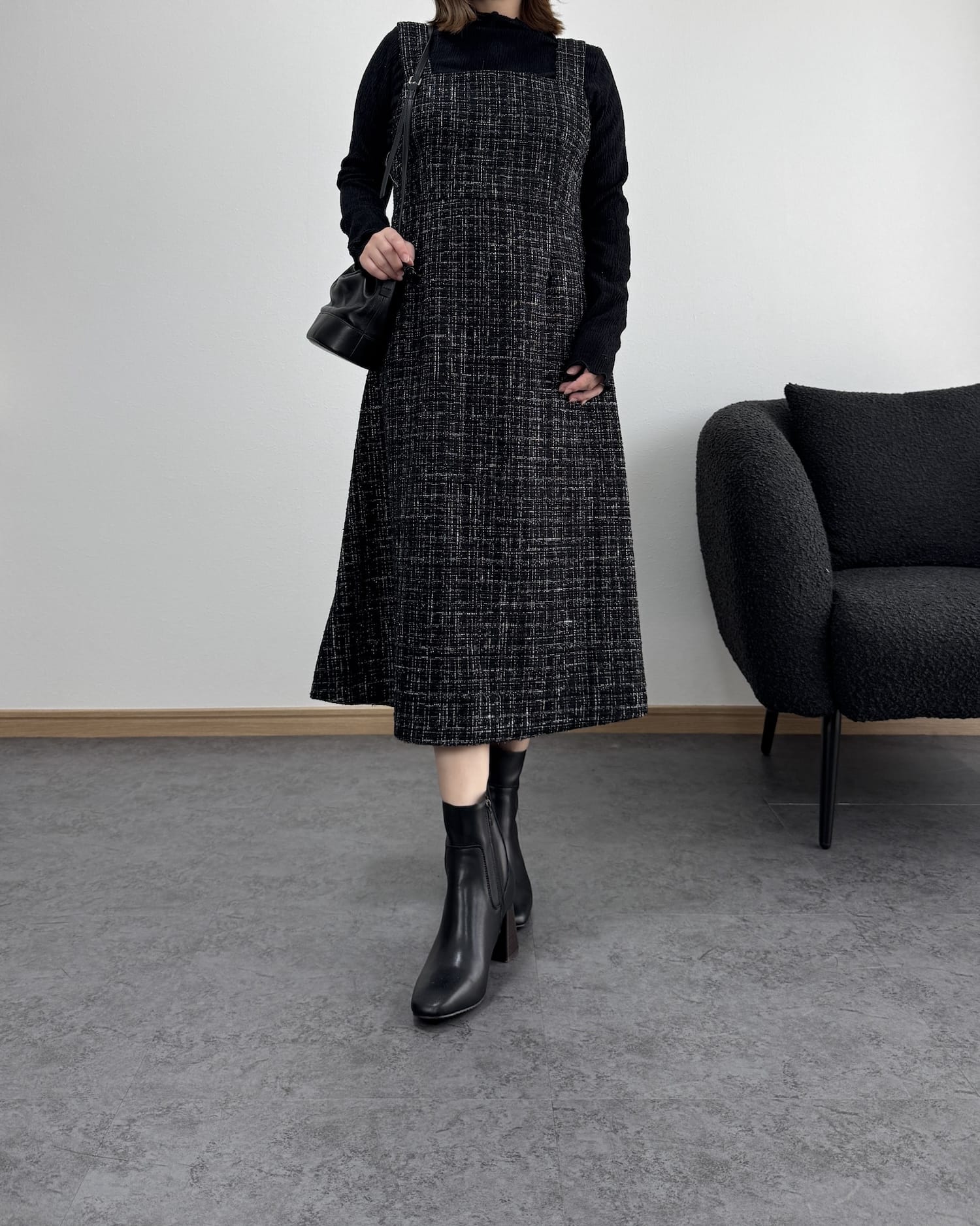 ラメツイードワンピース