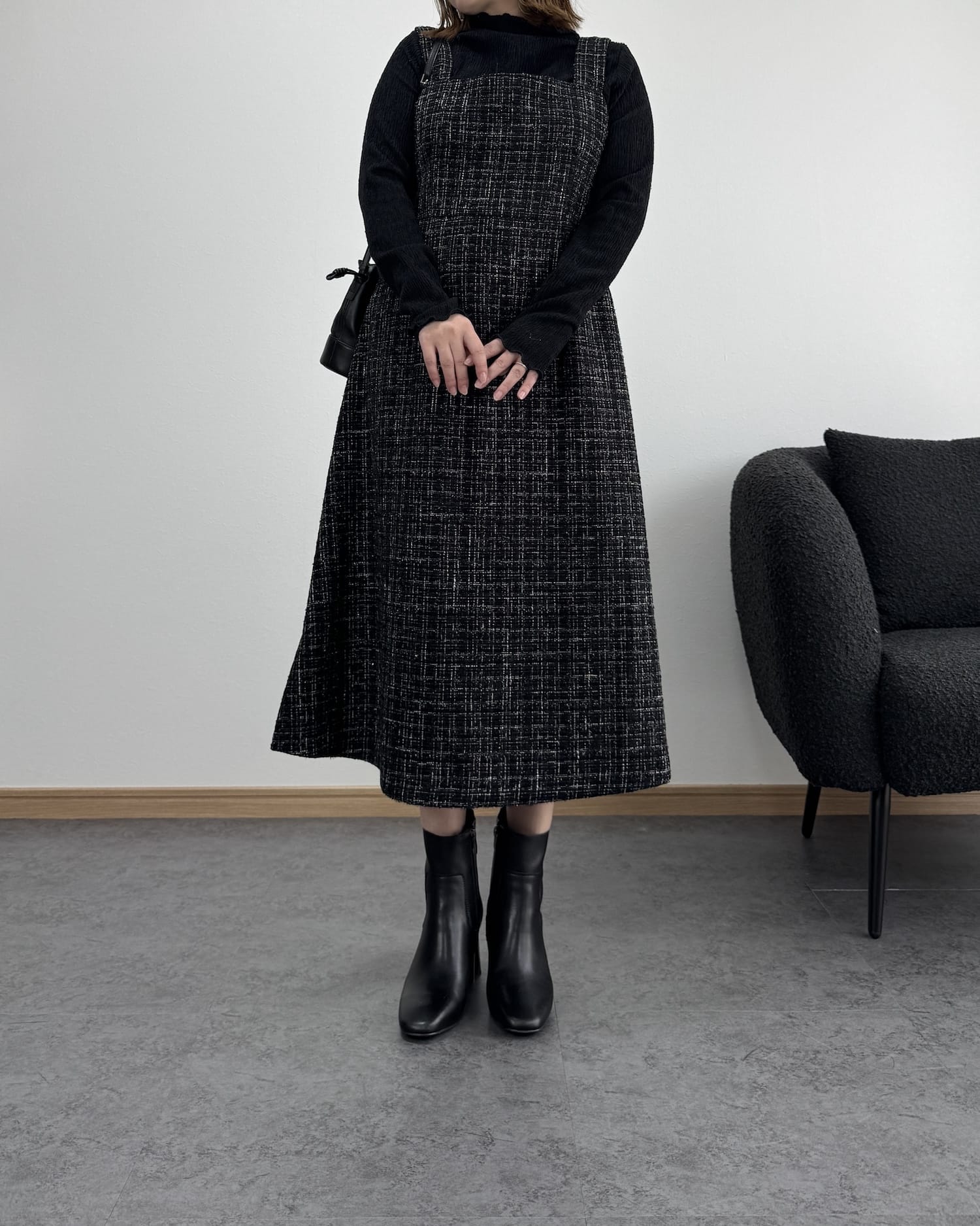 ラメツイードワンピース