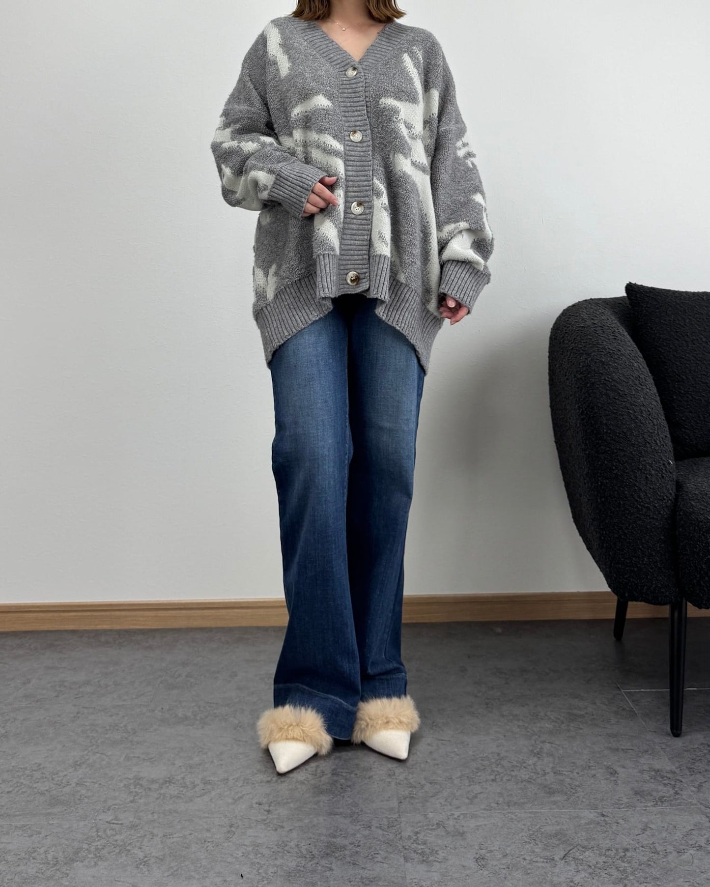 裾切り替えデニム