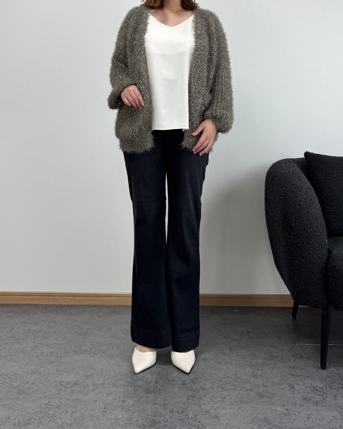 裾切り替えデニム