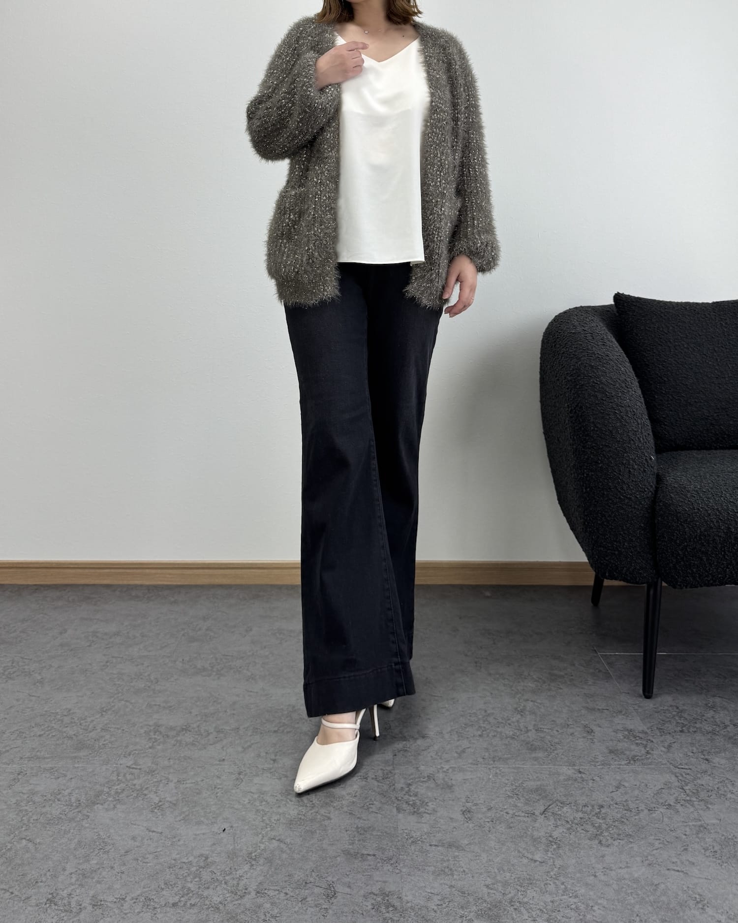 裾切り替えデニム