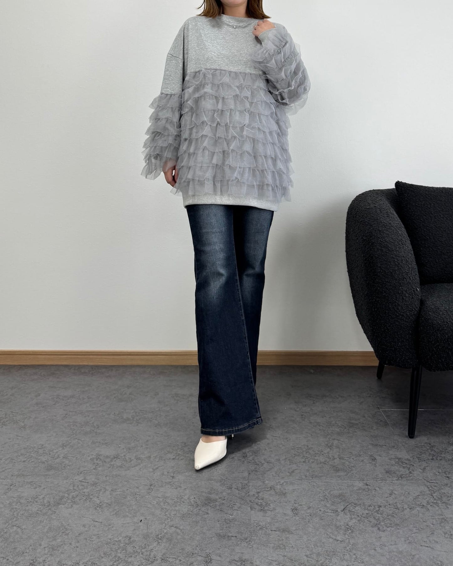 チュールコンビロングトレーナー