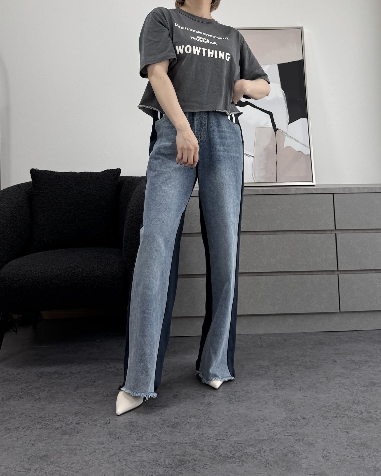 ヴィンテージ風クロップドTシャツ