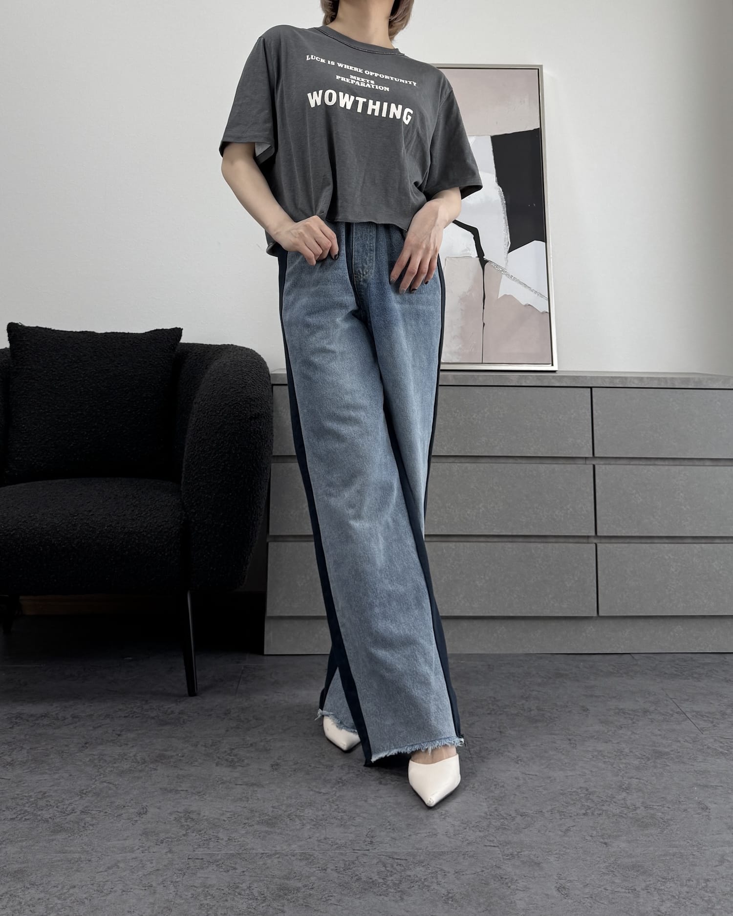 ヴィンテージ風クロップドTシャツ