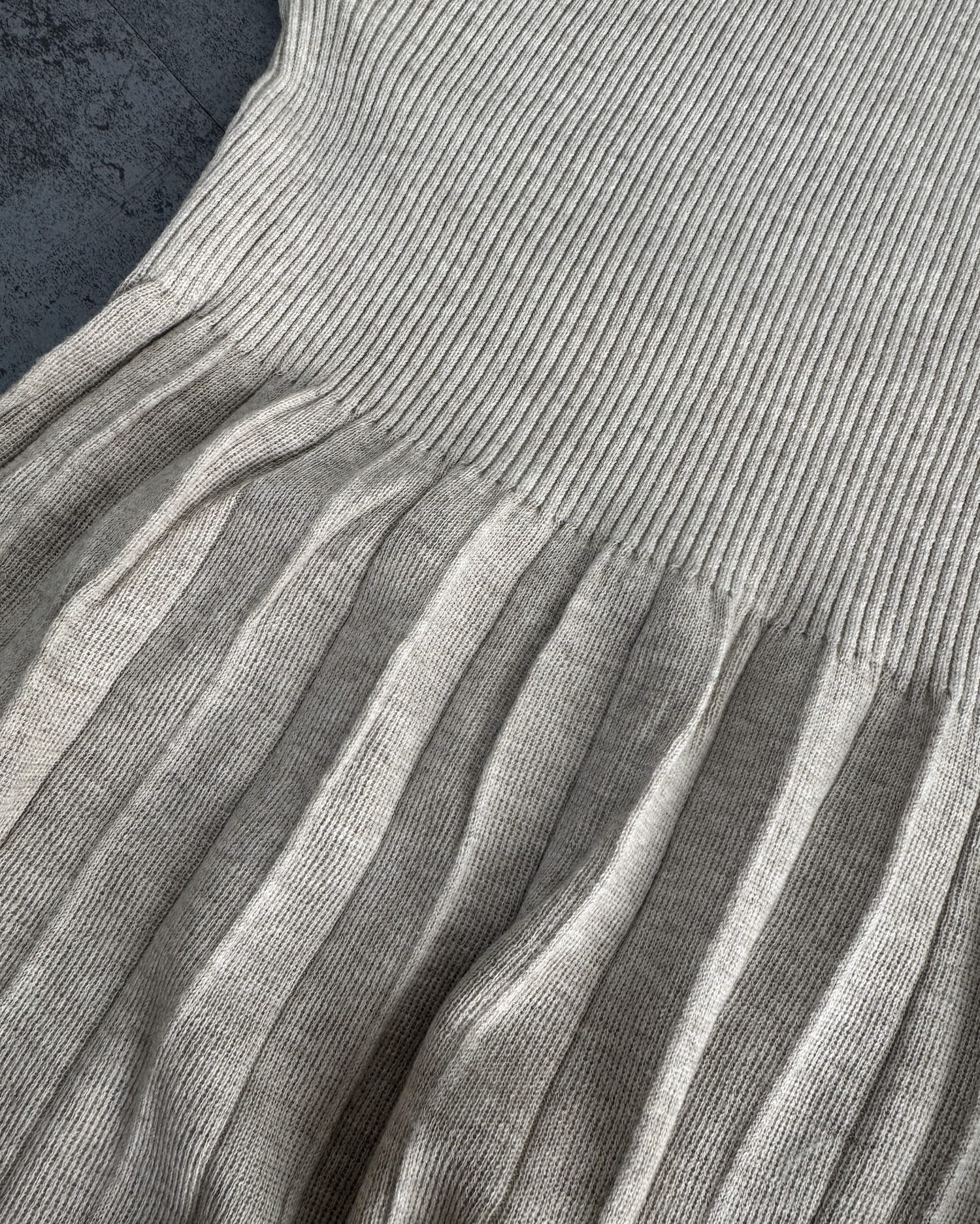 プリーツハイウエスト切り替えワンピース