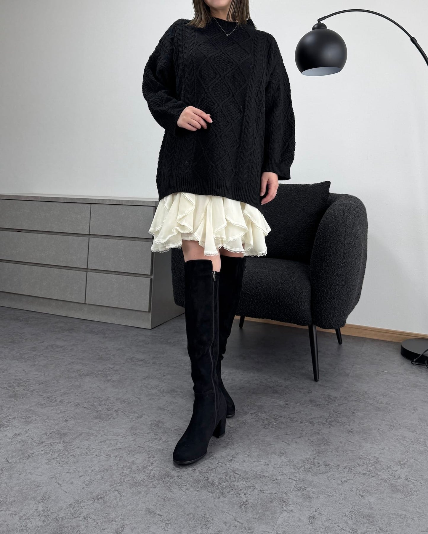 レイヤードレーススカート