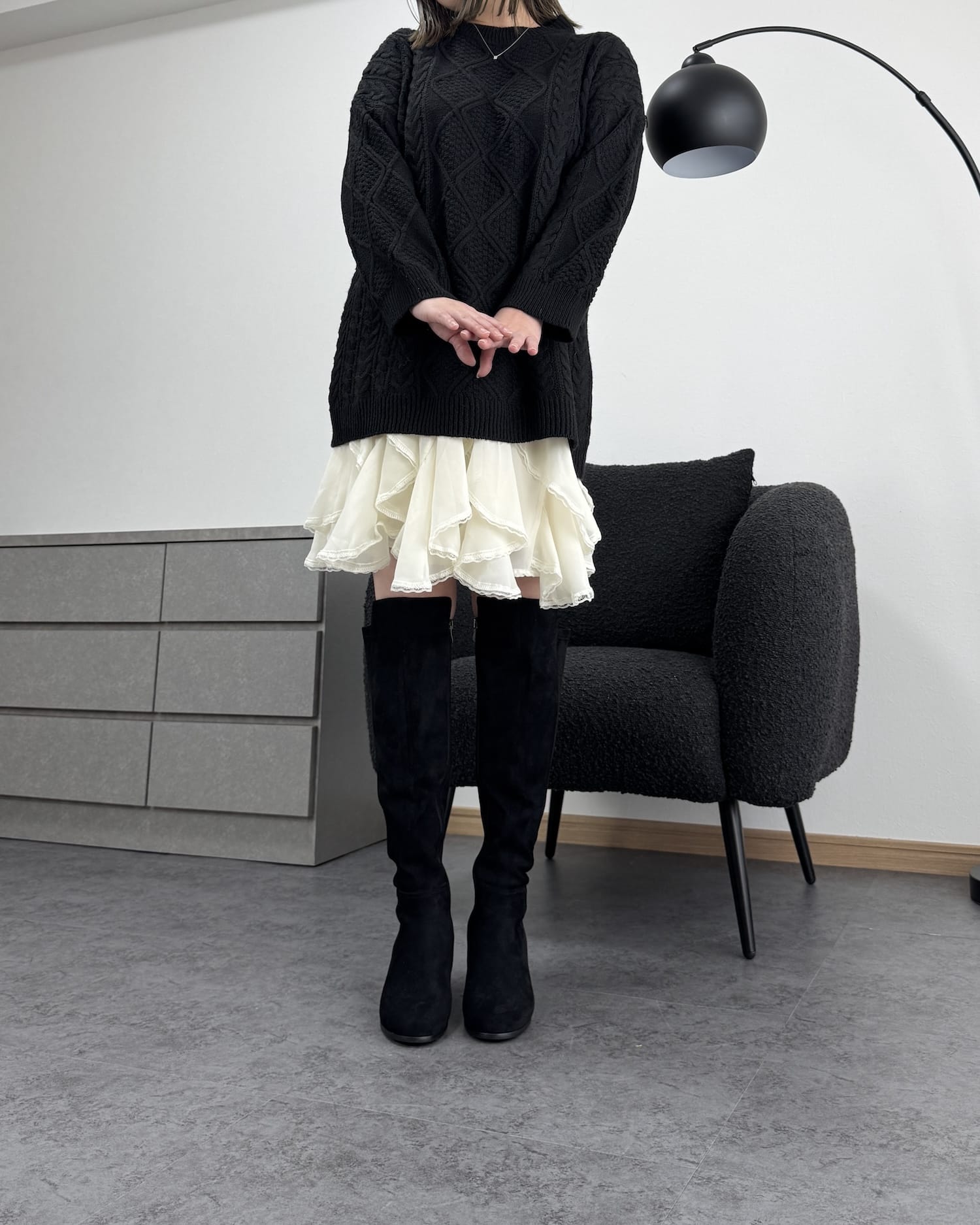 レイヤードレーススカート