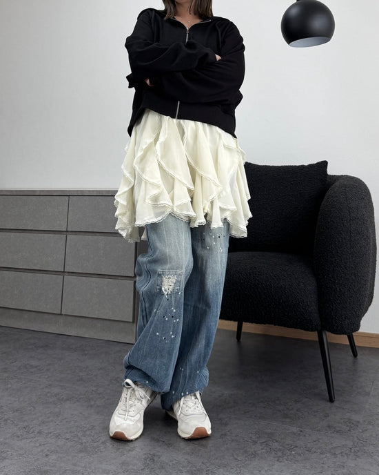 レイヤードレーススカート