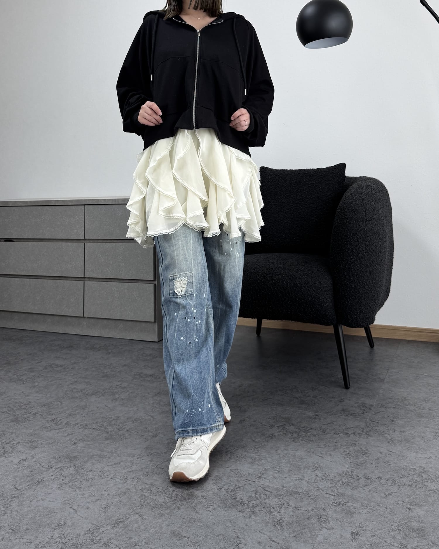 レイヤードレーススカート