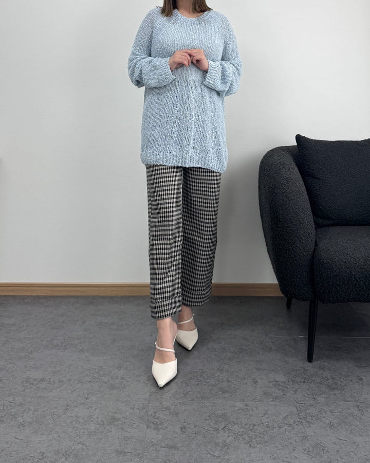 ギンガムチェックロールアップパンツ
