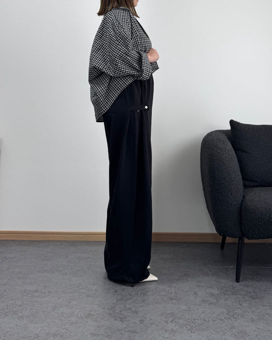 クロップドオーバーチェックシャツ
