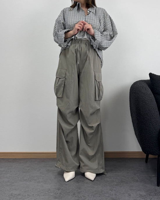クロップドオーバーチェックシャツ