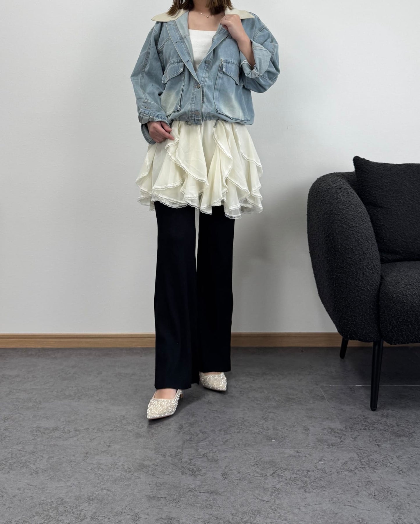 レイヤードレーススカート